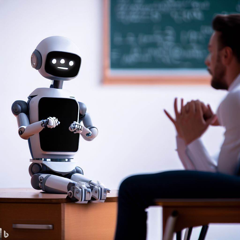 Chatbot and human having conversation